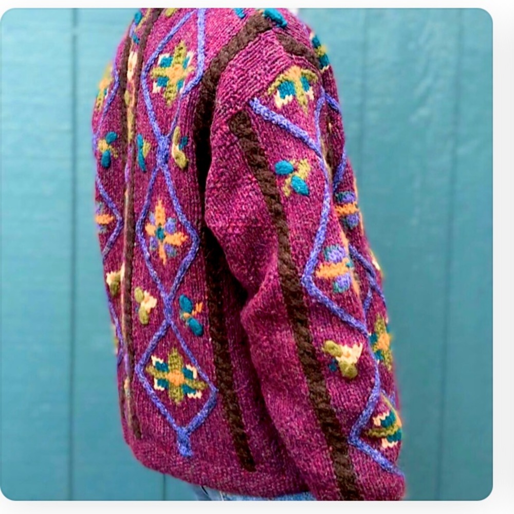Icelandic Chunky Plum Knit Cardi